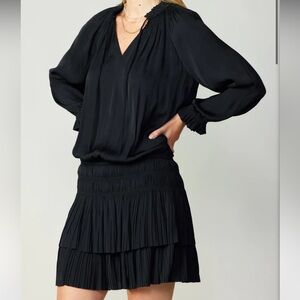 Laurel pleated mini dress